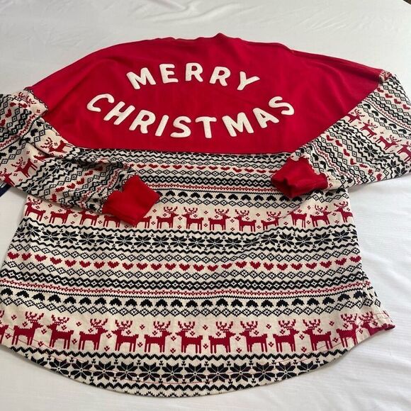 NWT Spirit Jersey Merry Christmas Long Sleeve Shirt Size Small New - Picture 1 of 8